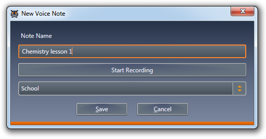 New Voice Note window